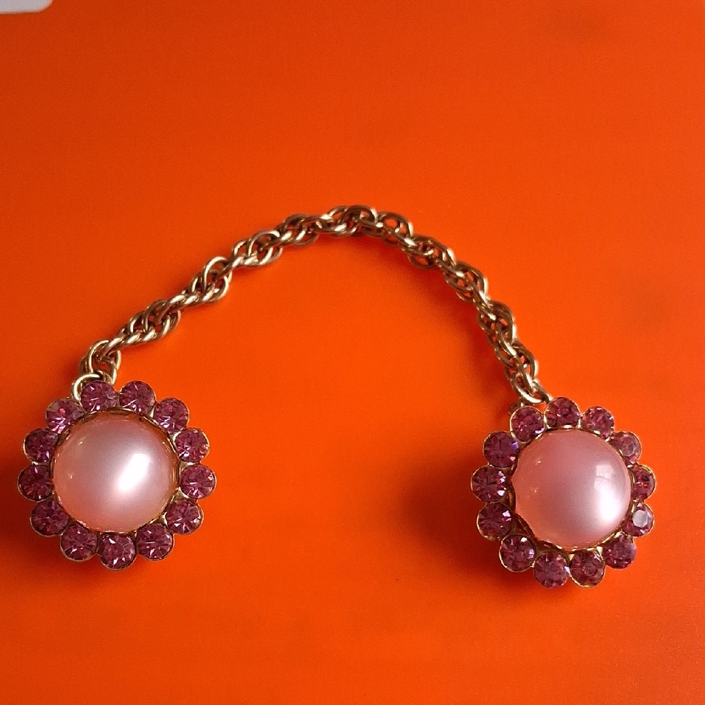 Elegant Pink and Gold Chain Earrings